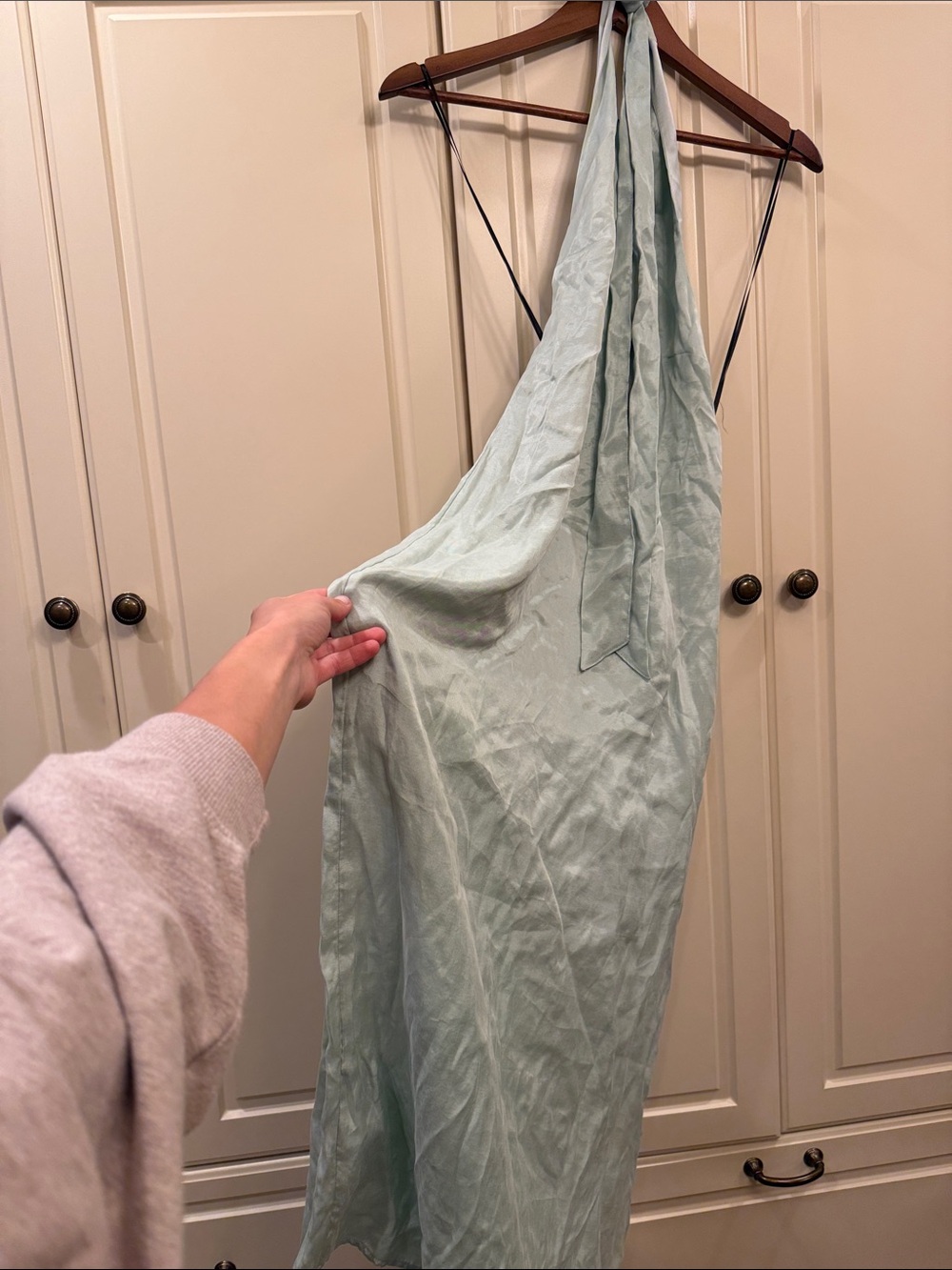 H&M Light Mint Green Halter Midi Dress